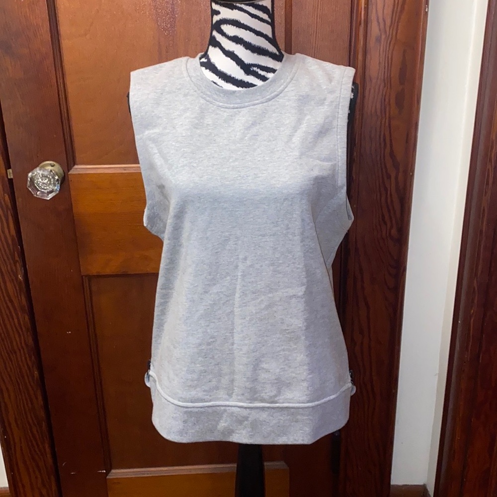 Kate Spade Saturday, heather, gray, sleeveless crew, sweatshirt, size medium